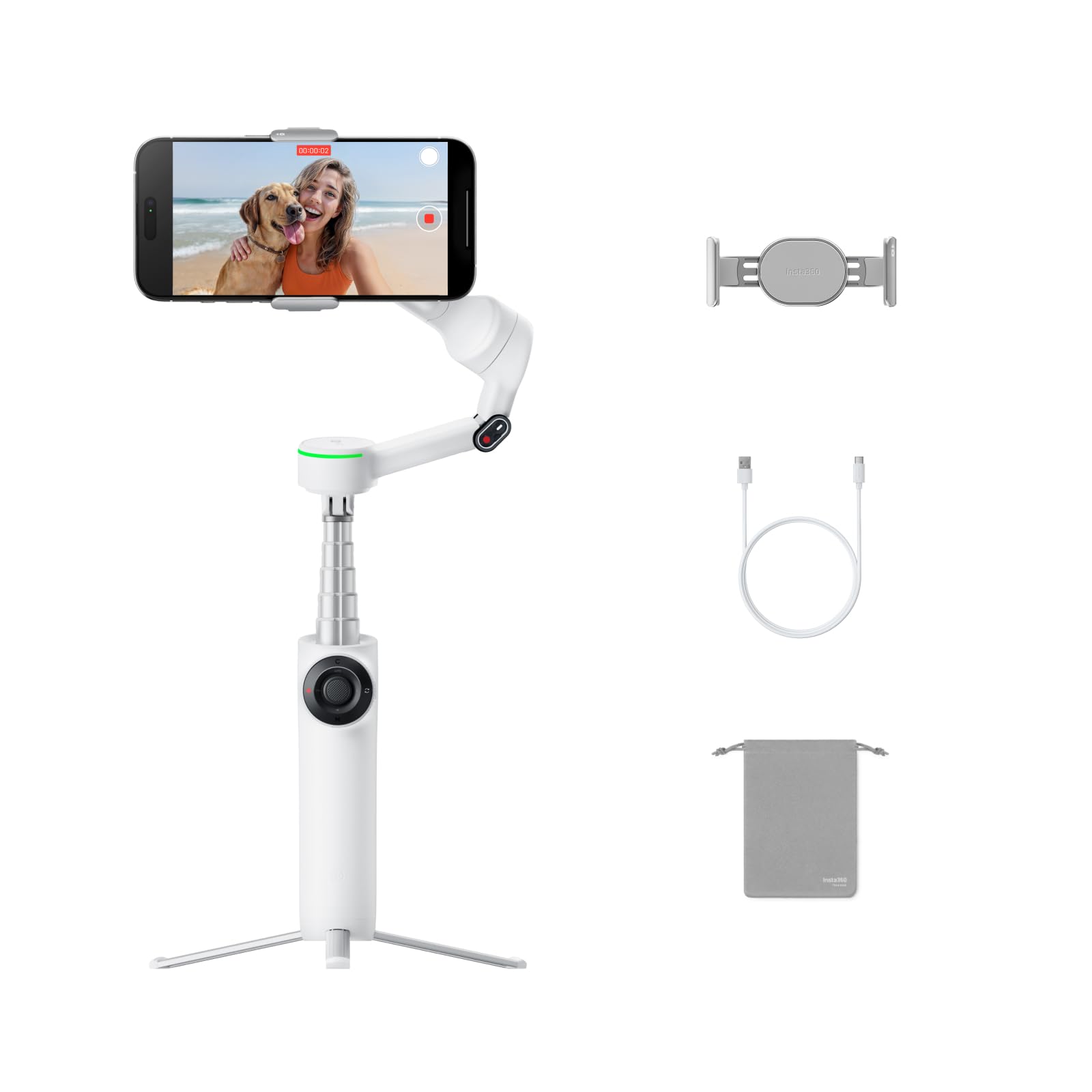 insta360-flow-2-pro-blanc-stabilisateur-smartphone image 1