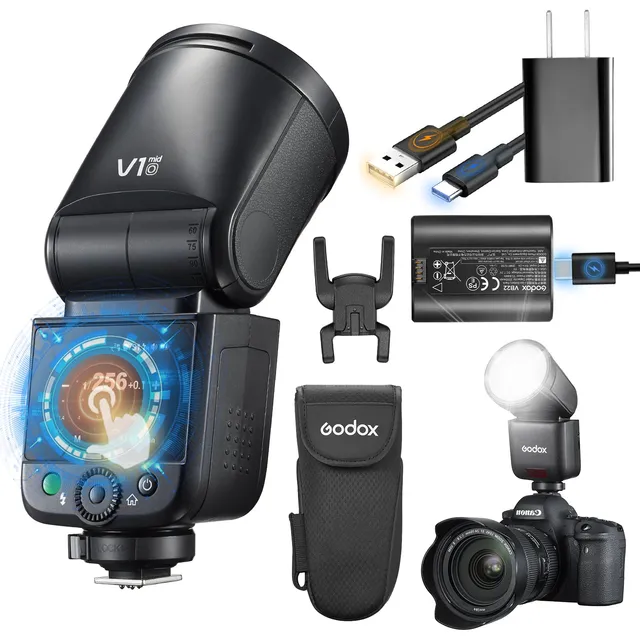 godox-v1-mid-speedlite-flash-t-te-ronde-pour-olympus-panasonic image 1
