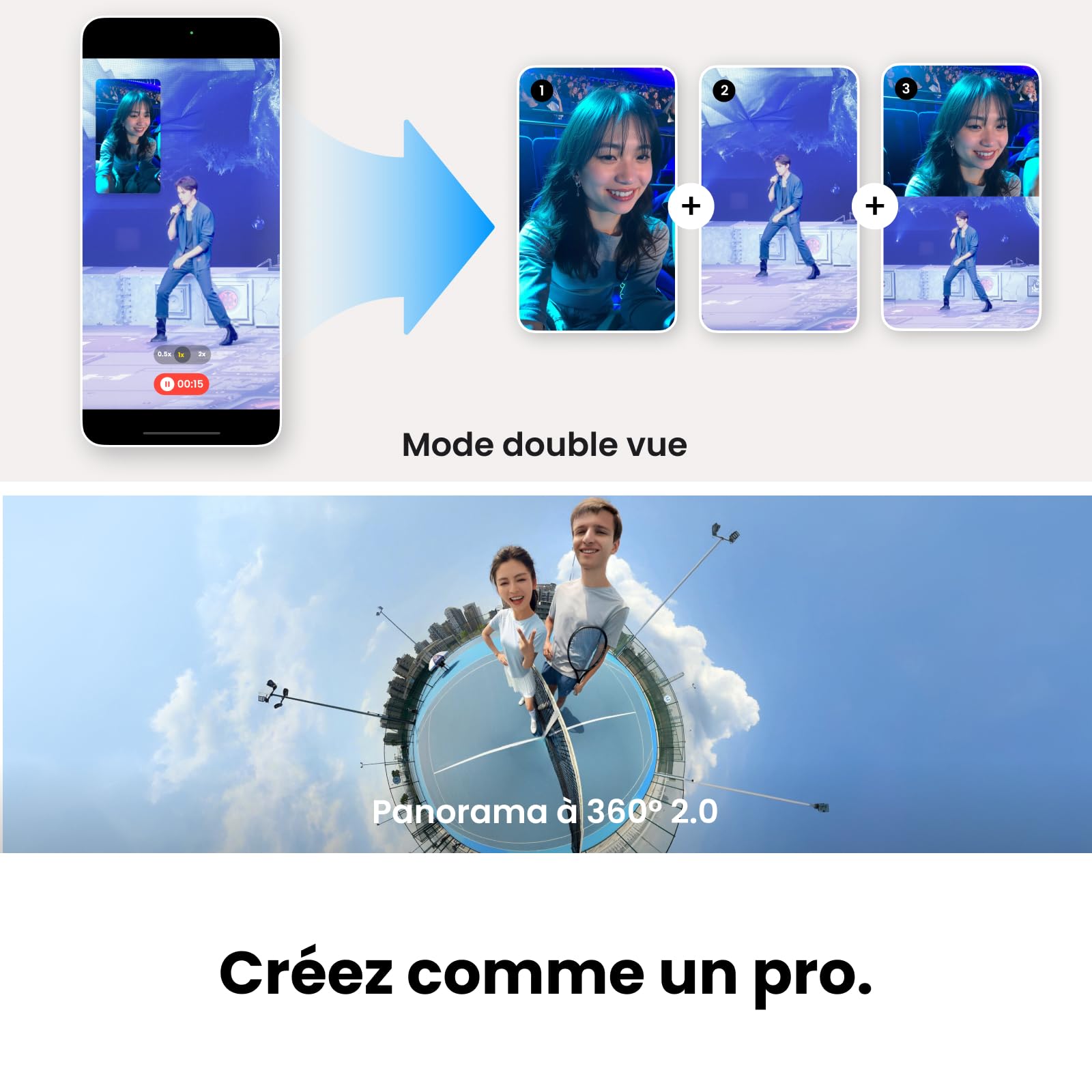 insta360-flow-2-pro-pack-traqueur-ia-gris-gimbal-smartphone-iphone-android image 6