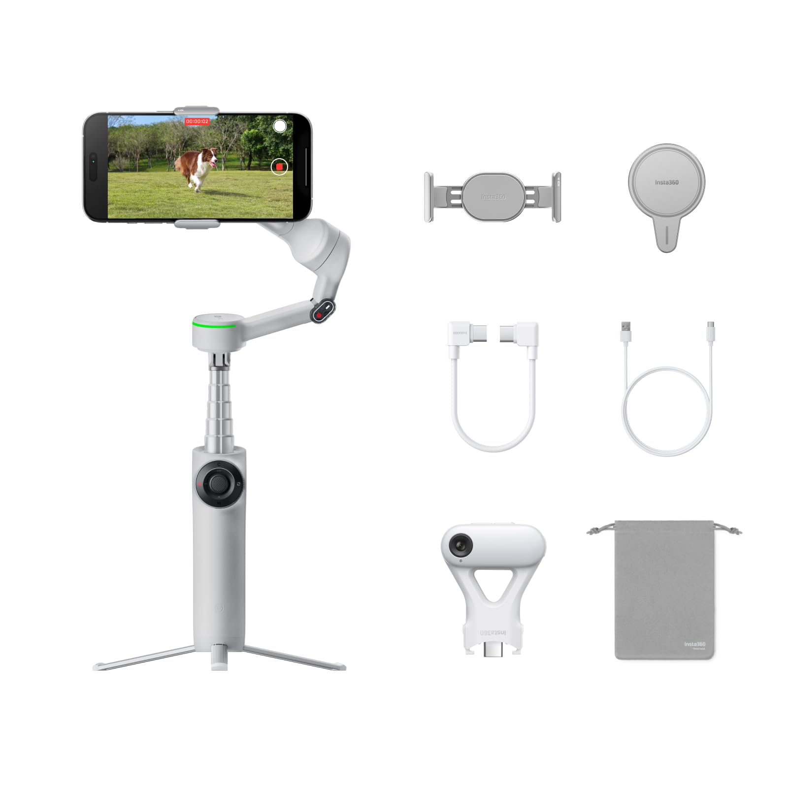 insta360-flow-2-pro-pack-ultime-gimbal-traqueur-ia-3-axes-pour-iphone-android image 1