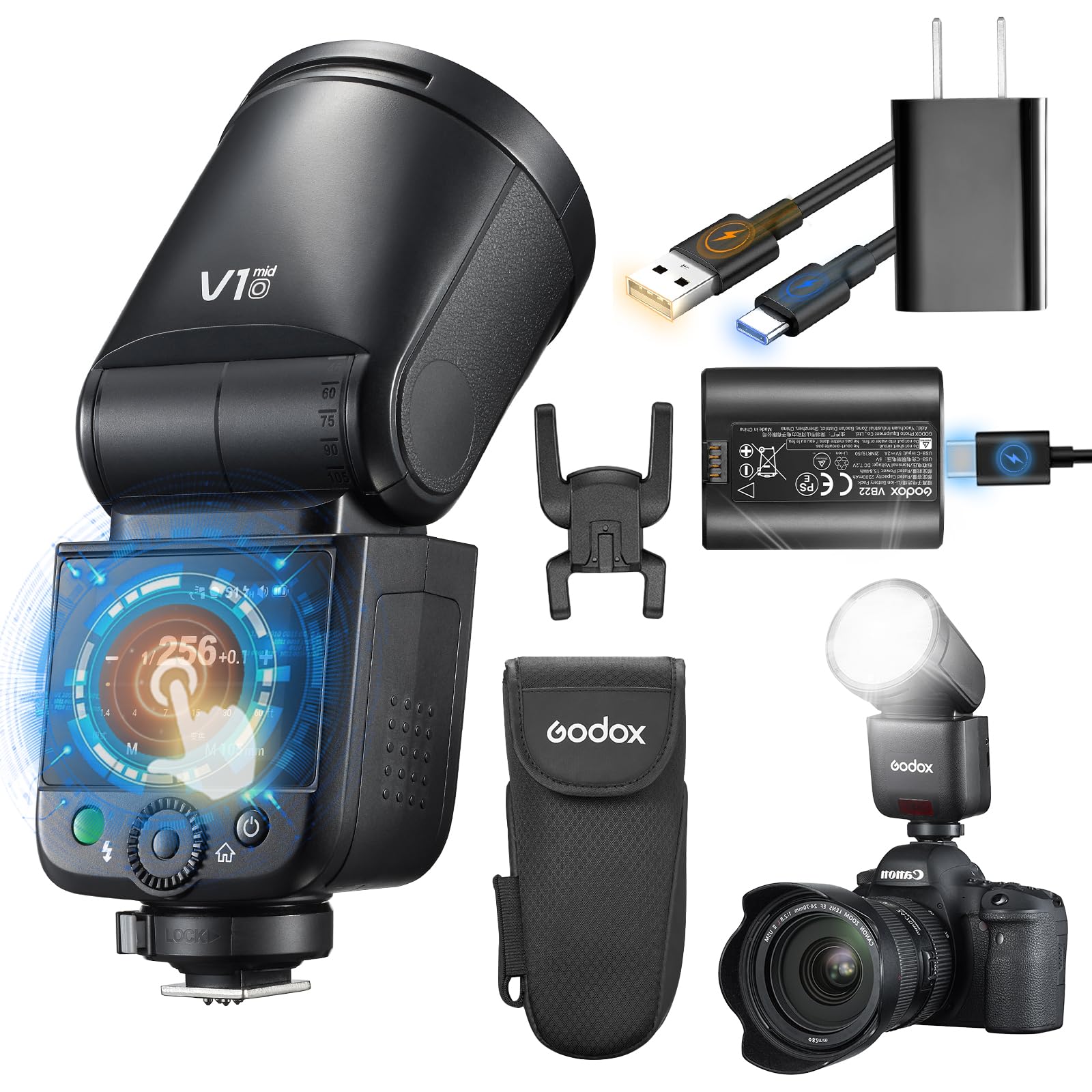 godox-v1-mid-speedlite-flash-t-te-ronde-pour-olympus-panasonic image 1