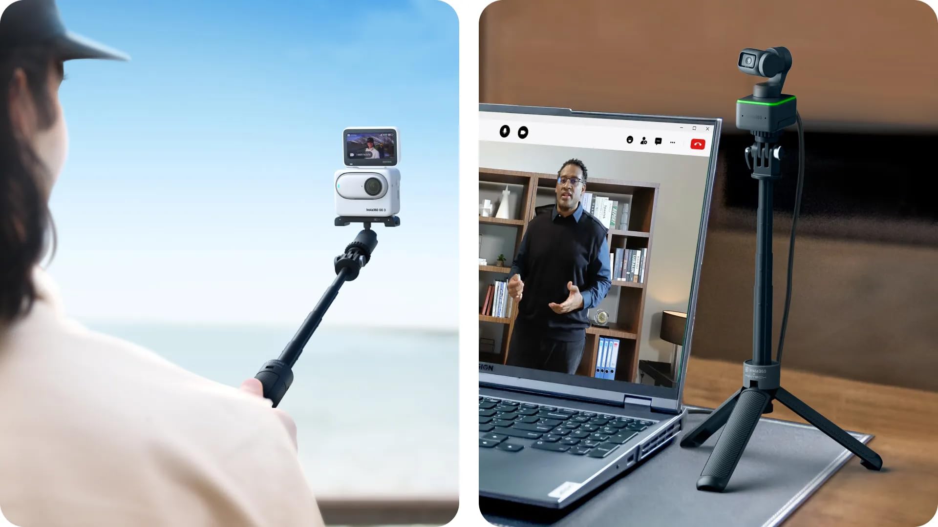 insta360-mini-tr-pied-2-en-1-noir-perche-selfie-go-3-x3-one-rs image 3