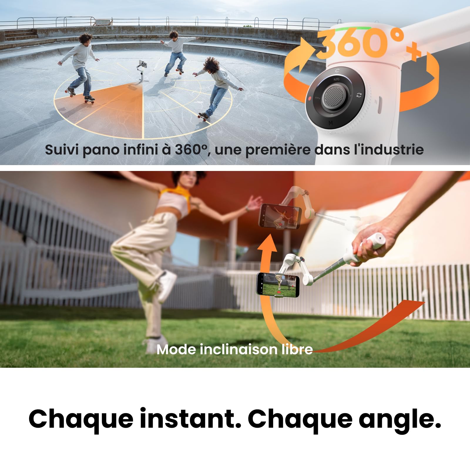 insta360-flow-2-pro-pack-traqueur-ia-gris-gimbal-smartphone-iphone-android image 3