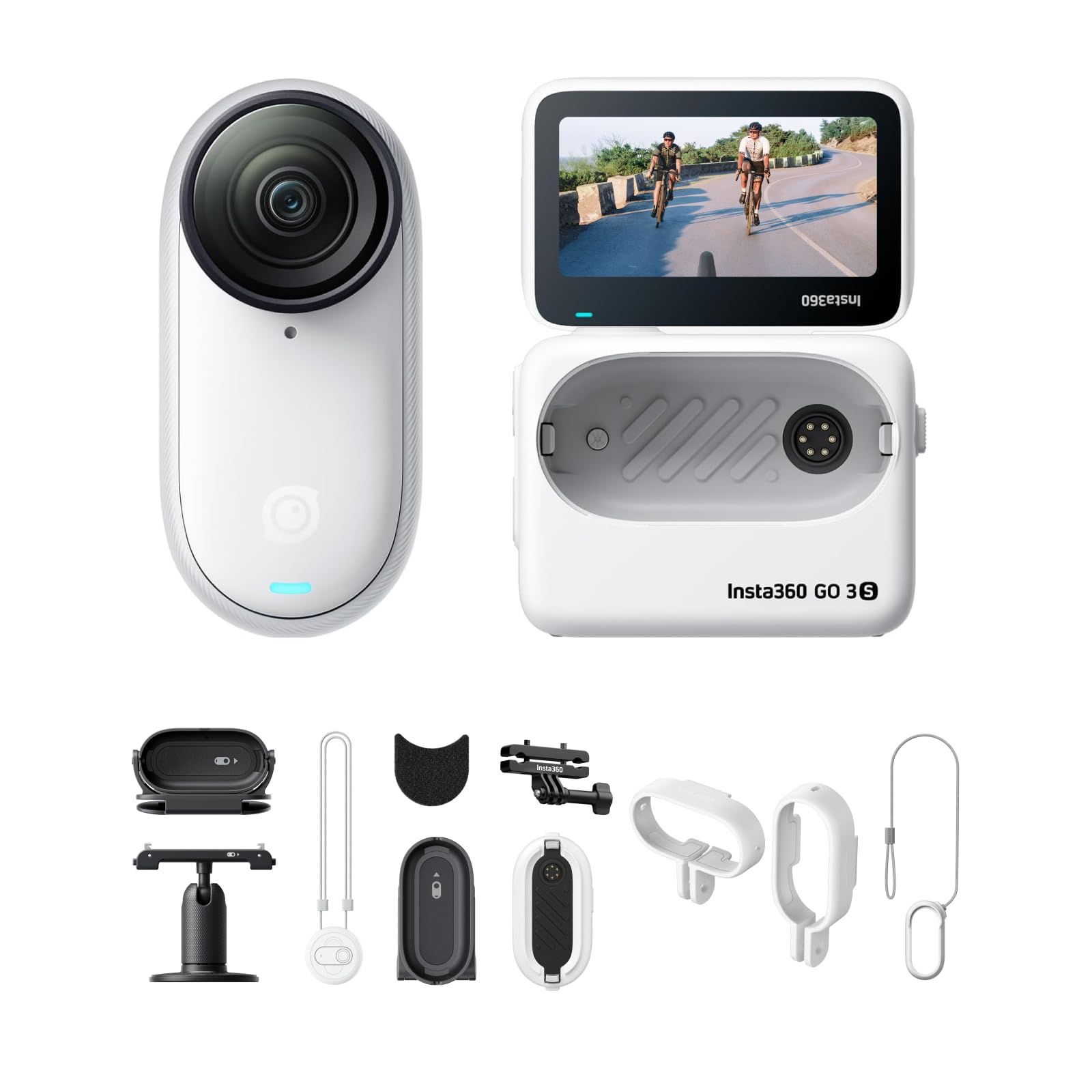 insta360-go-3s-pack-multiview-cyclisme-128gb-blanc-mini-cam-ra-4k-39g image 1