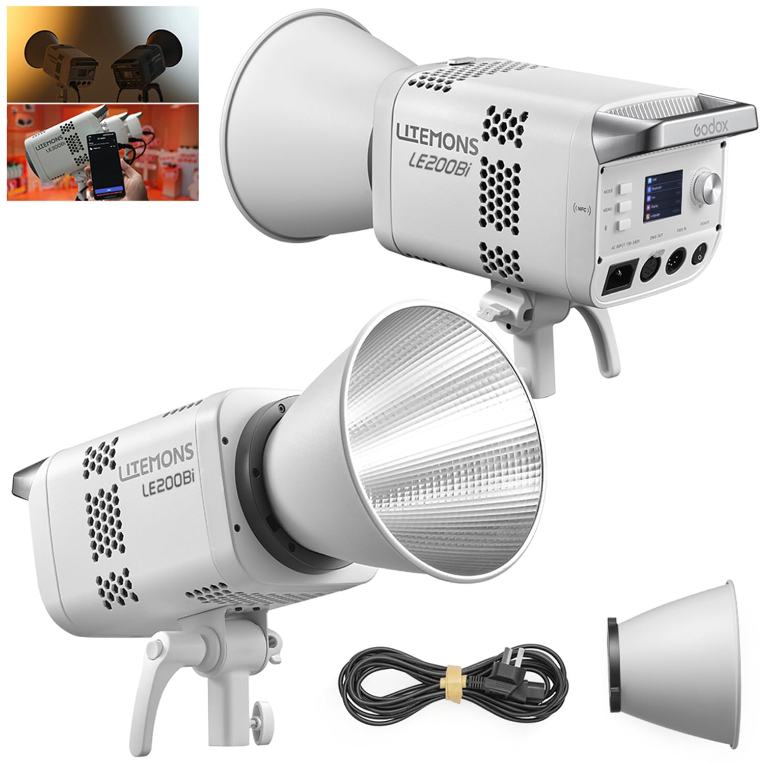 godox-le200bi-220w-led-vid-o-bi-color-bowens-2800k-6500k image 1